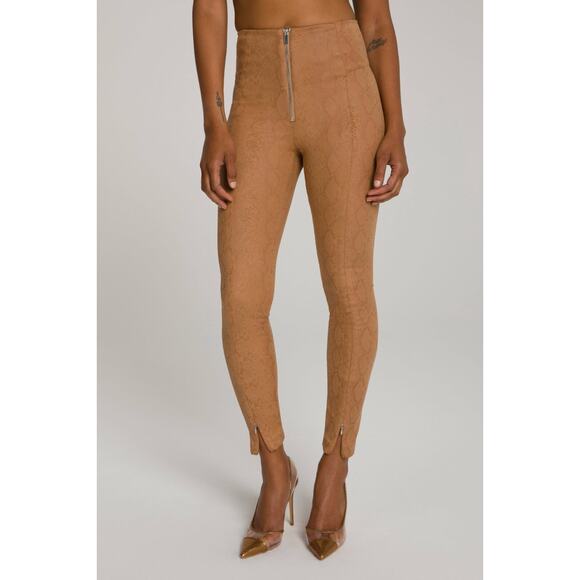 Good American Snake Print The Boss Pant Skinny Zipper Cognac Hi Rise Size 3 - Picture 3 of 10